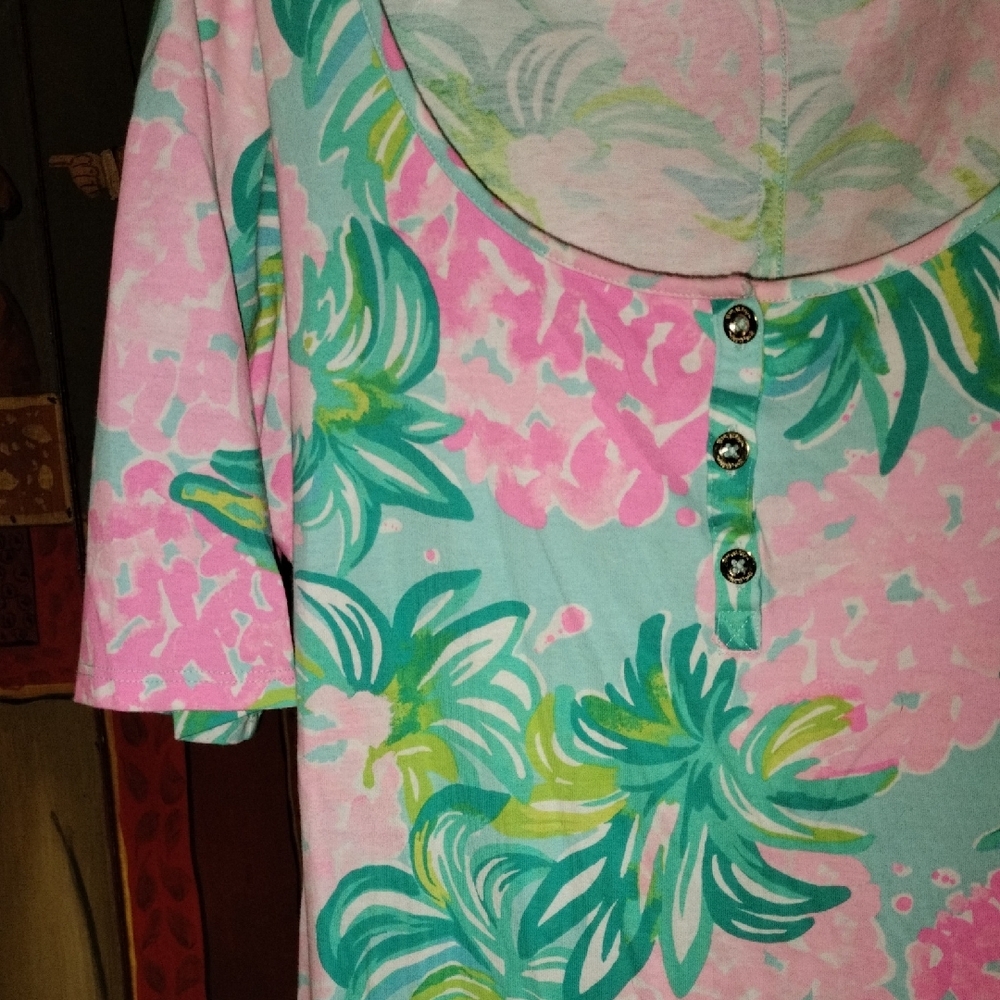 Lilly Pulitzer Pink and Green Gown - Picture 4 of 5